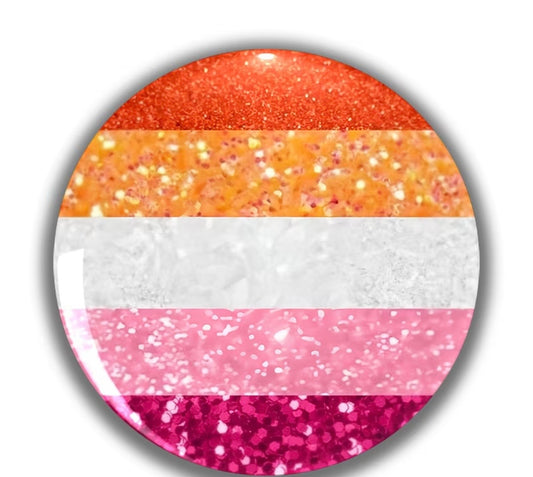 LESBIAN PRIDE GLITTER BUTTON