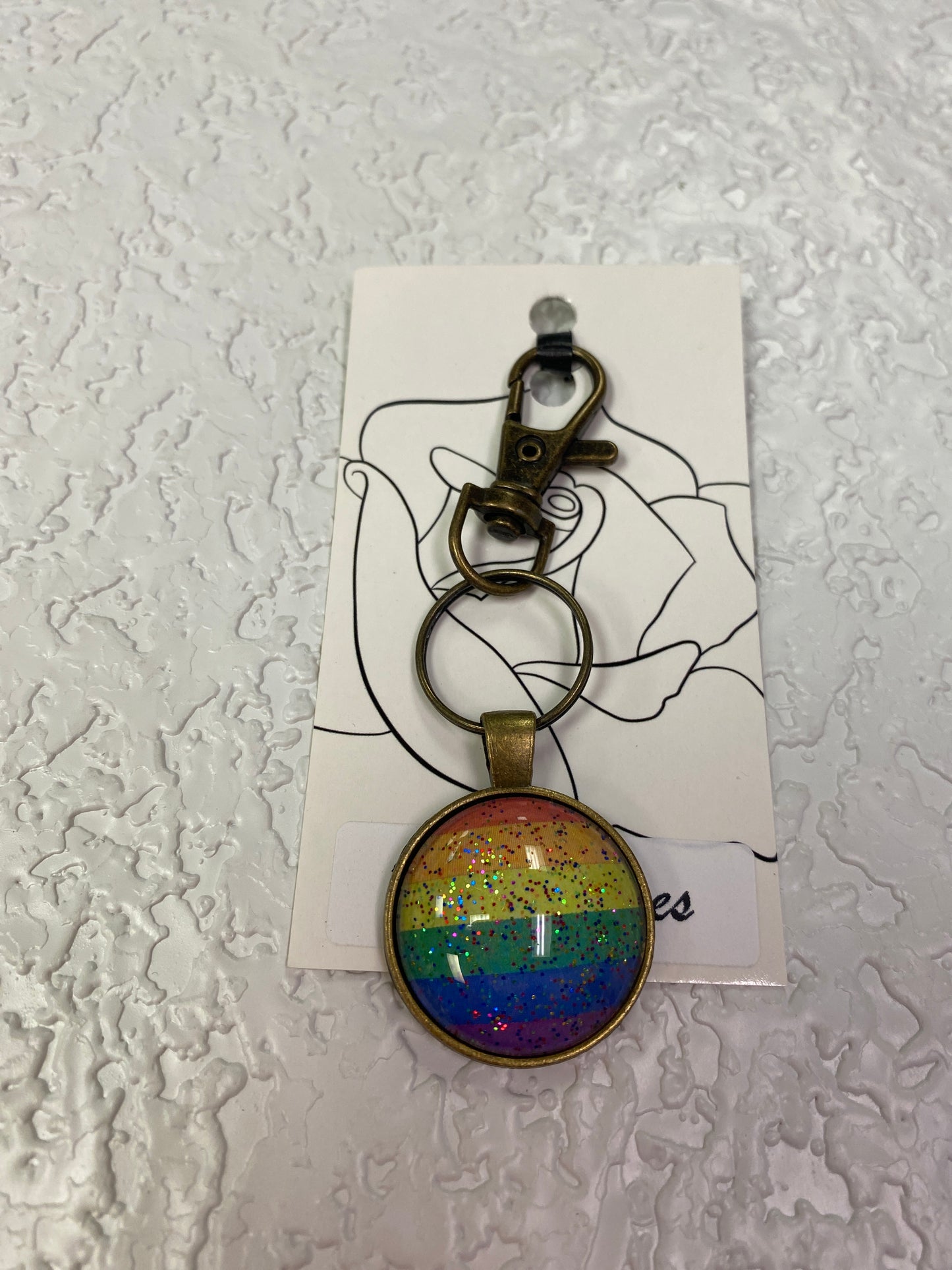 RAINBOW PRIDE BRONZE KEYCHAIN