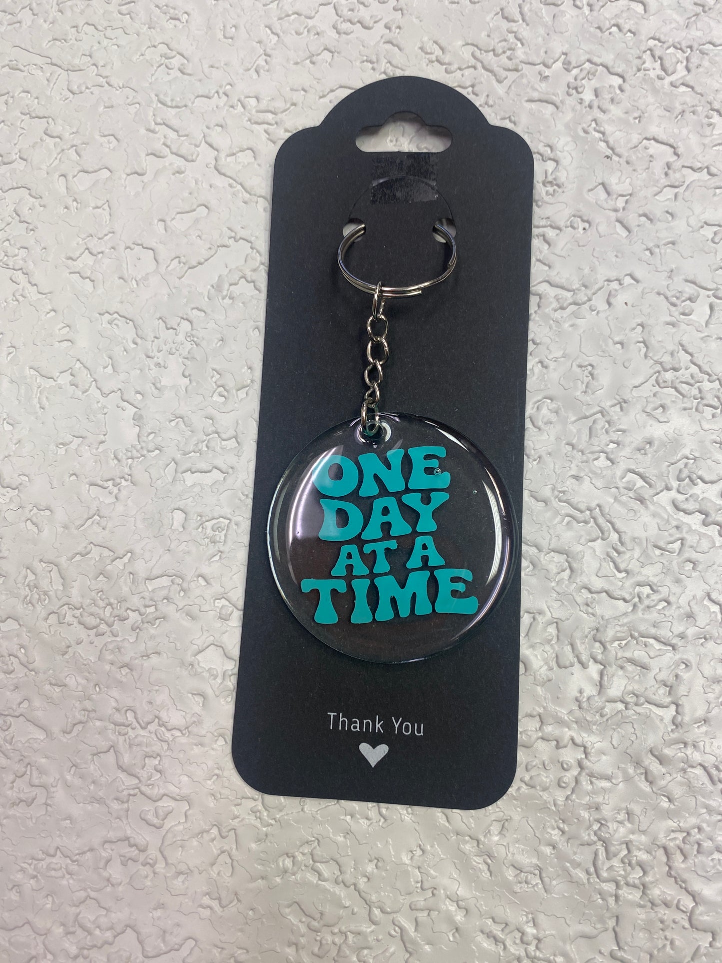 KEYCHAIN ONE DAY AT A TIME TEAL