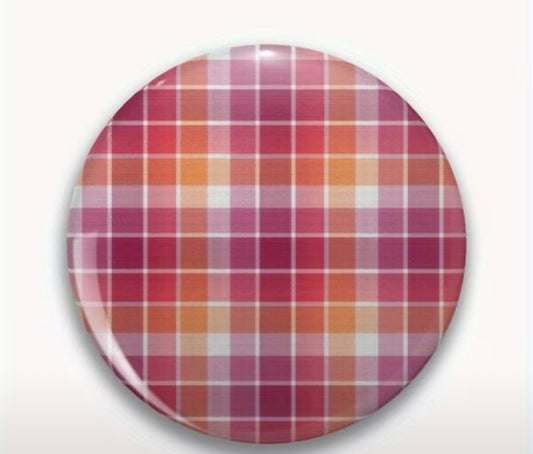 LESBIAN PRIDE PLAID BUTTON