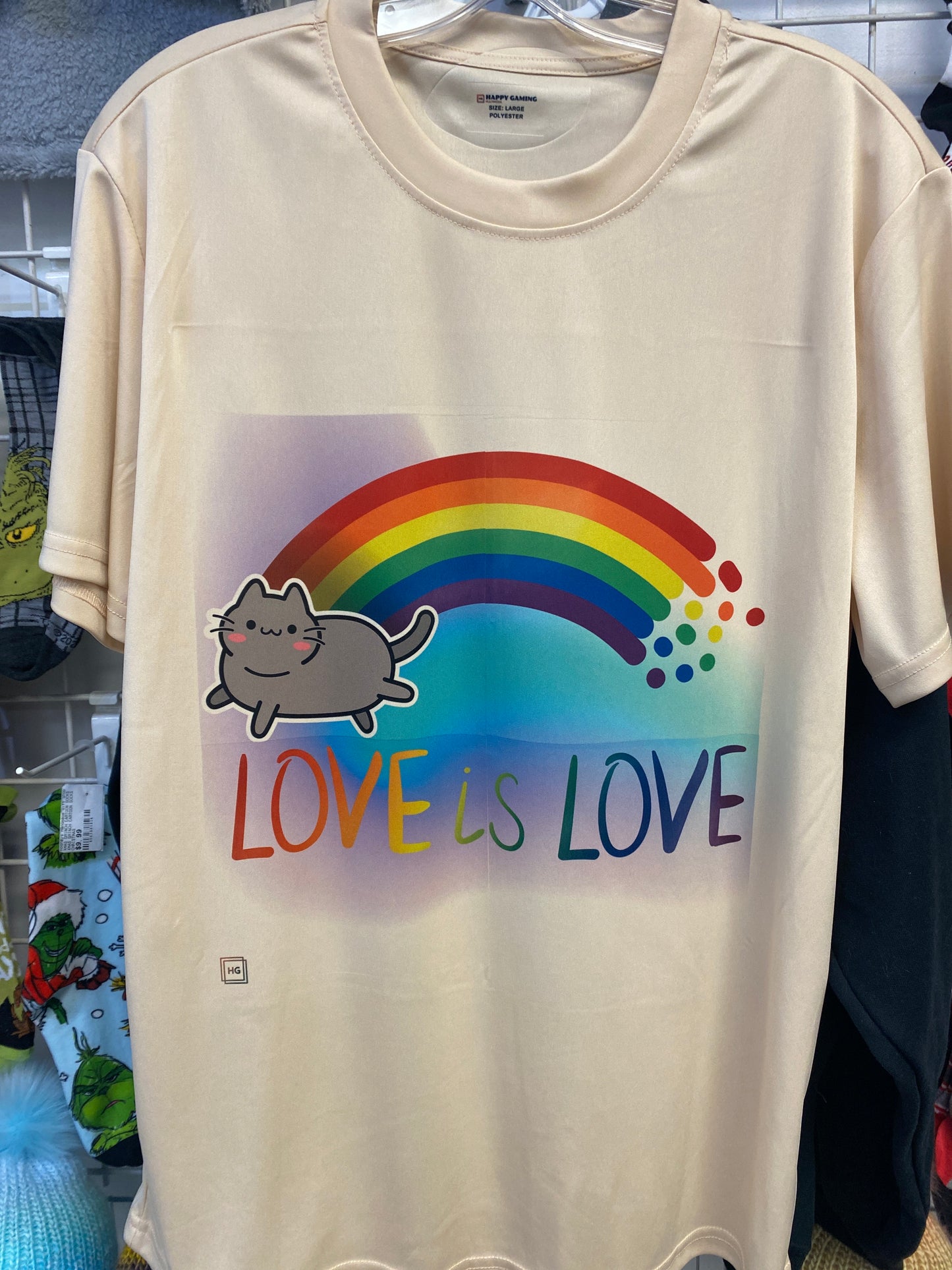 LOVE IS LOVE CAT T SHIRT LARGE