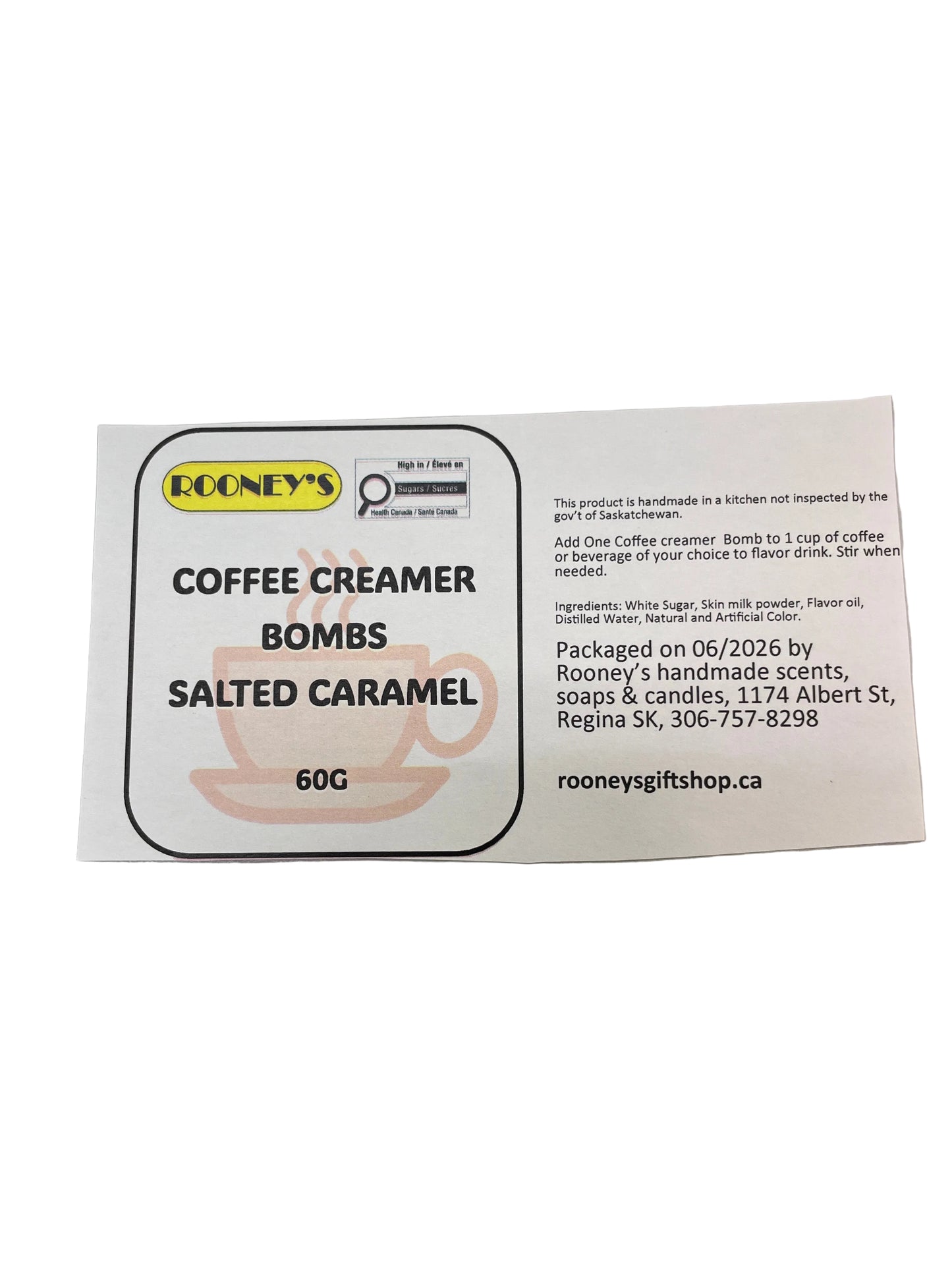 COFFEE CREAMER BOMBS SALTED CARAMEL 2 PACK