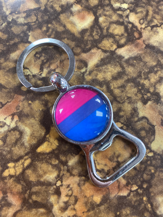 BI PRIDE KEYCHAIN BOTTLE OPENER