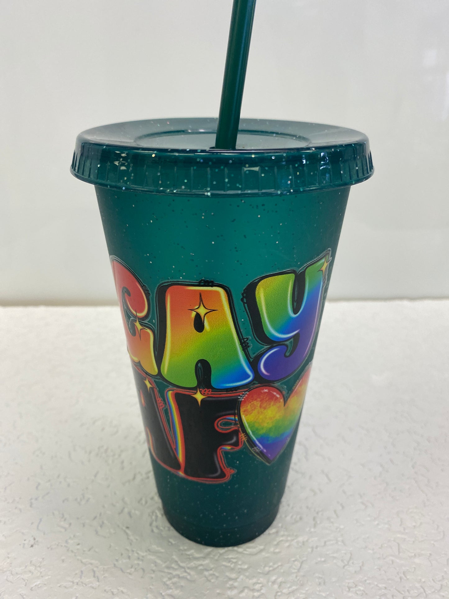 GAY AF CUP WITH STRAW