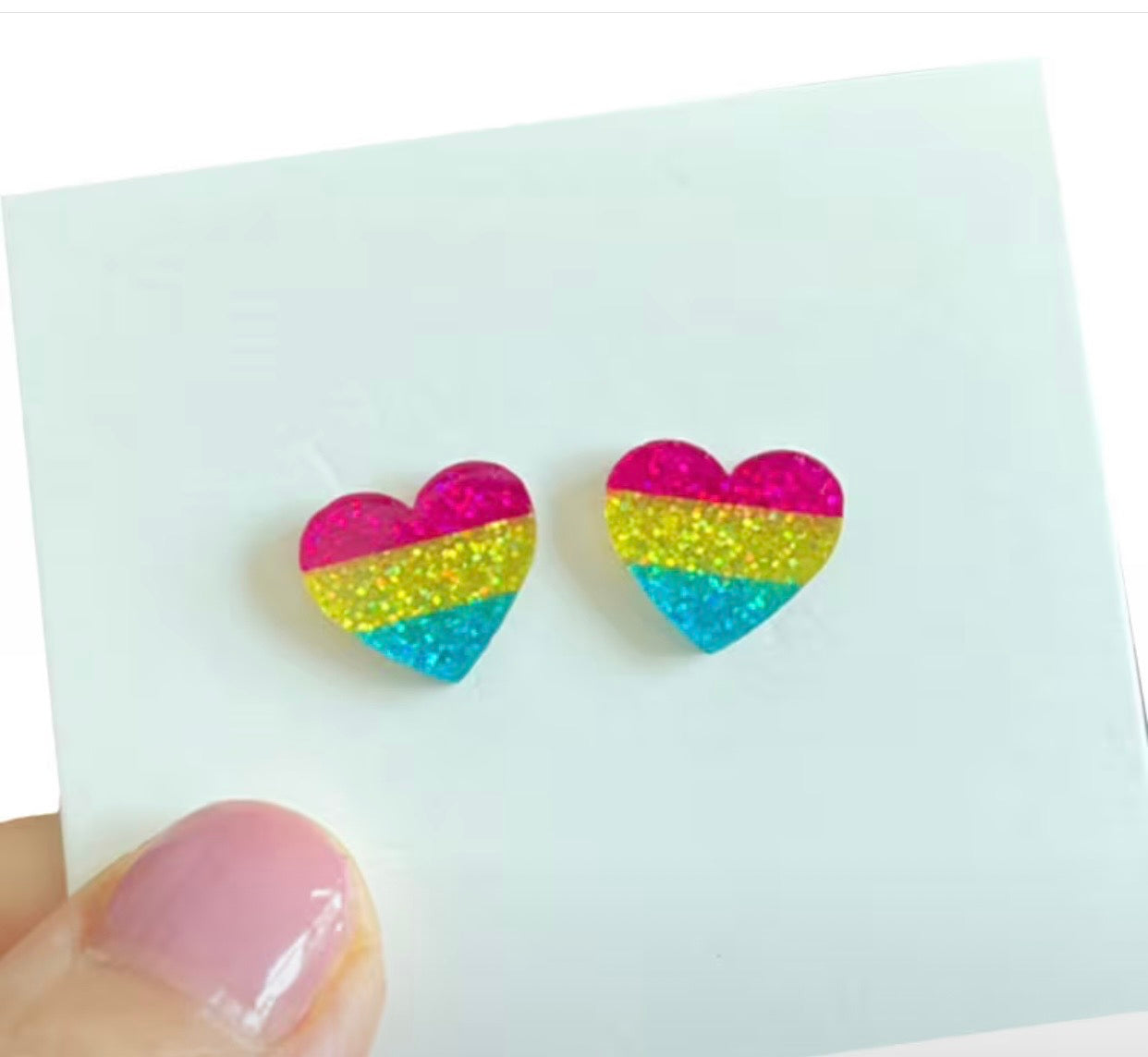 PAN PRIDE HEART EARRINGS