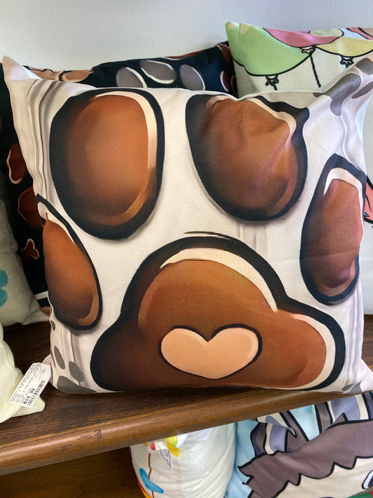 PAW PRINT THROW PILLOW