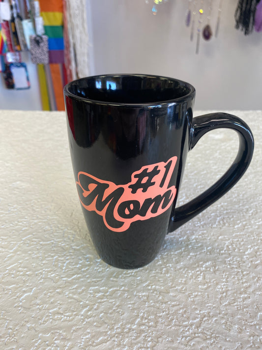 BLACK COFFEE MUG NUMBER 1 MOM