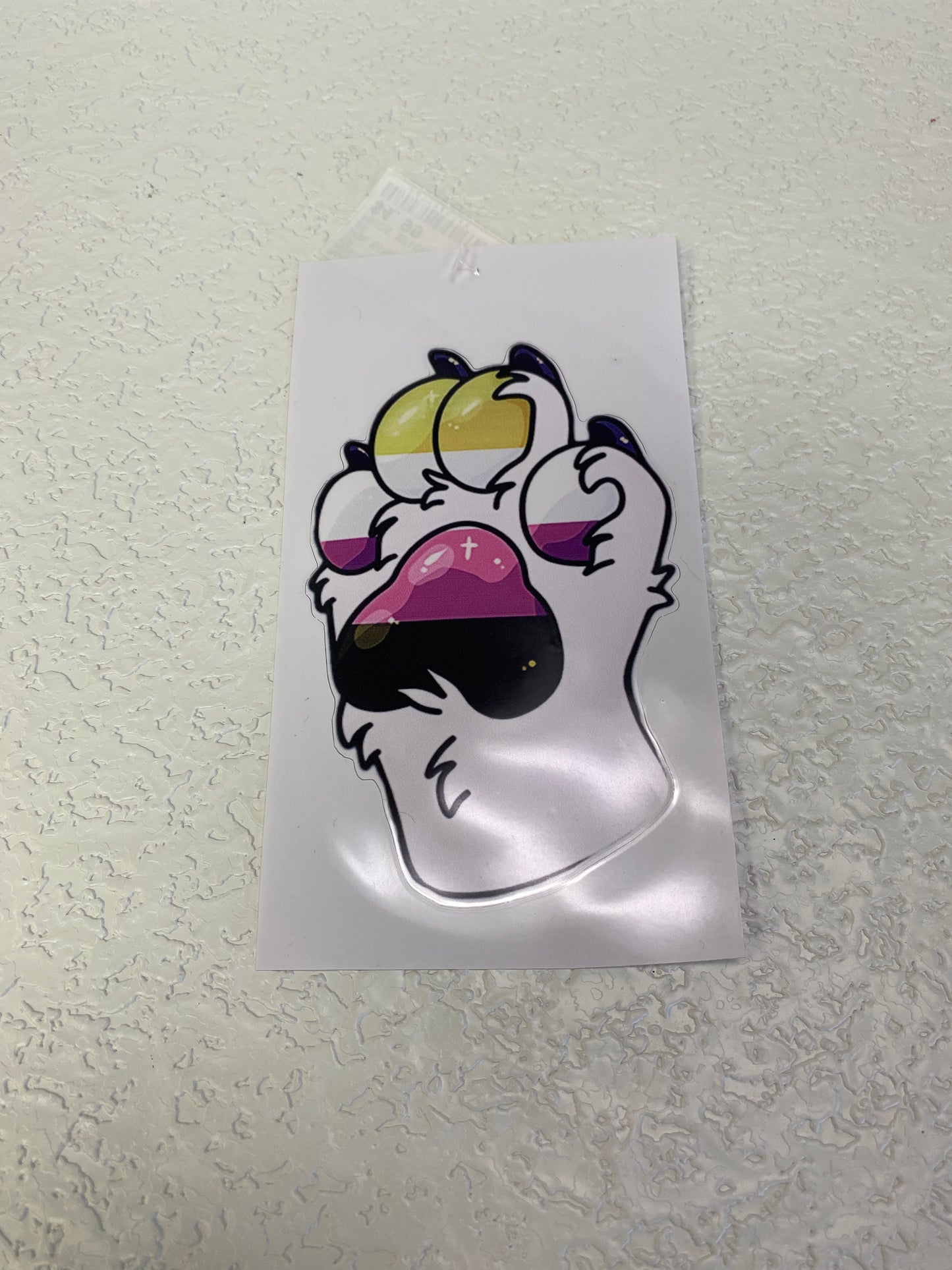 NON BINARY PRIDE PAW STICKER