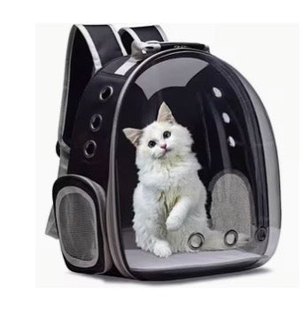 BLACK GREY CAT BACKPACK PET CARRIER