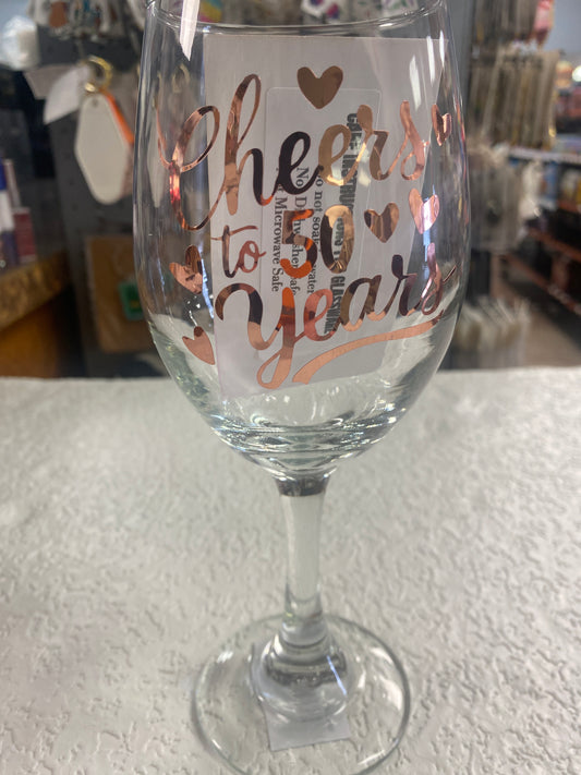 WINE GLASS CHEERS TO 50