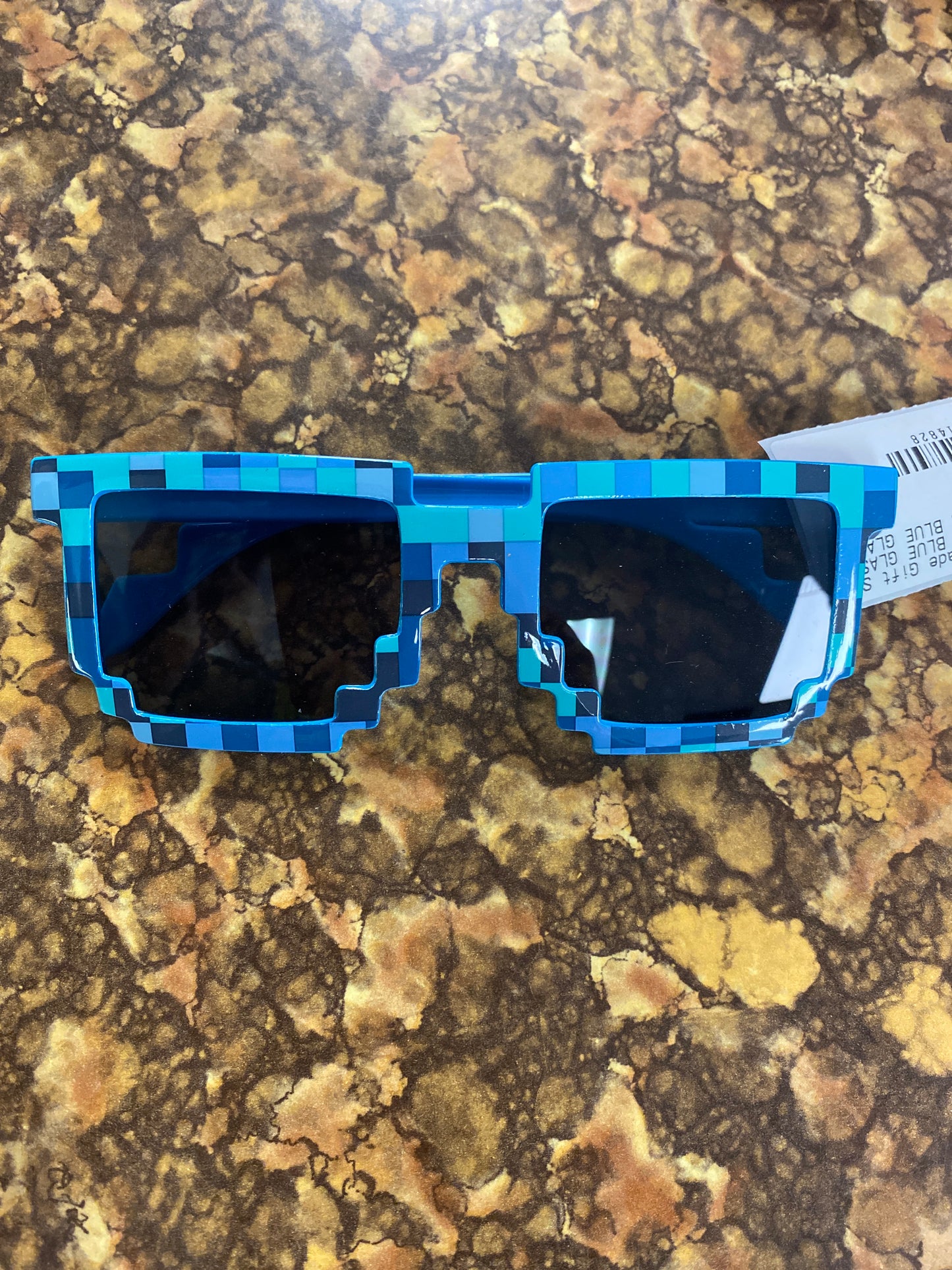 NOVELTY PIXEL BLUE GLASSES
