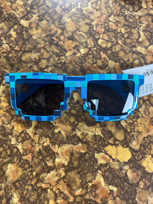 NOVELTY PIXEL BLUE GLASSES