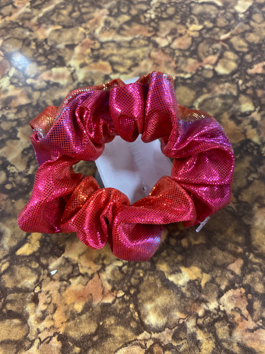 HOLOGRAPHIC SCRUNCHIE ORANGE PINK