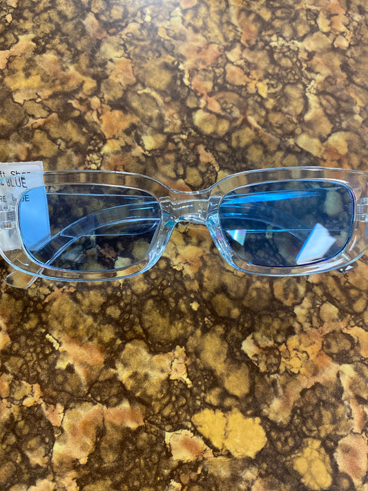 NOVELTY CLEAR SQUARE BLUE GLASSES