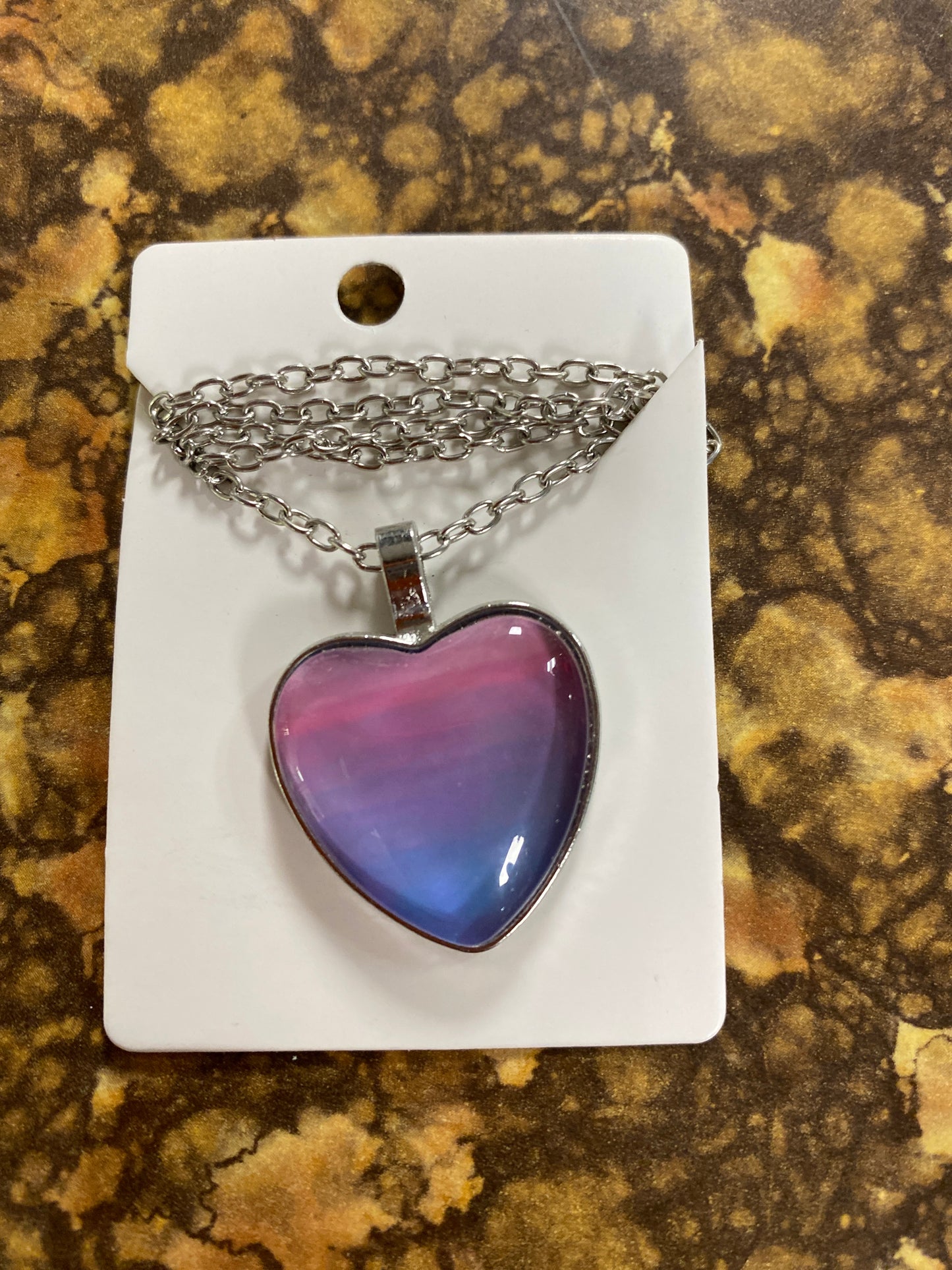 BISEXUAL FADE HEART NECKLACE