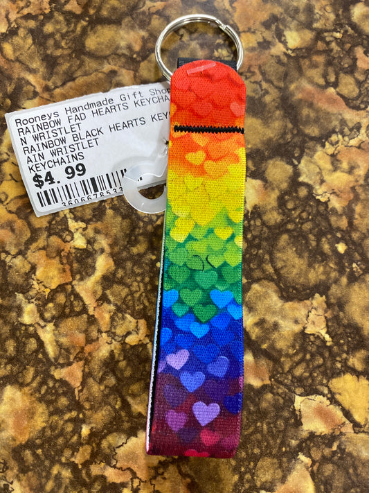RAINBOW FADE HEART KEYCHAIN WRISTLET