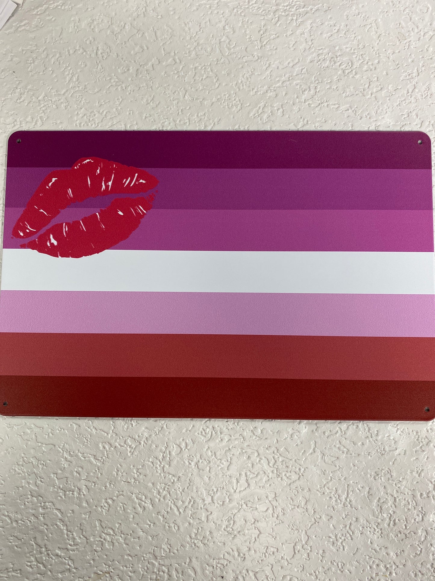 METAL TIN LESBIAN PRIDE FLAG