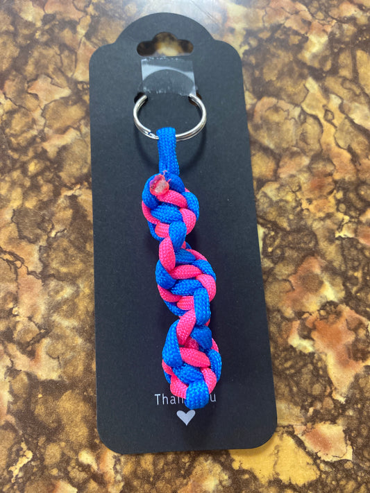 Paracord small twist blue pink