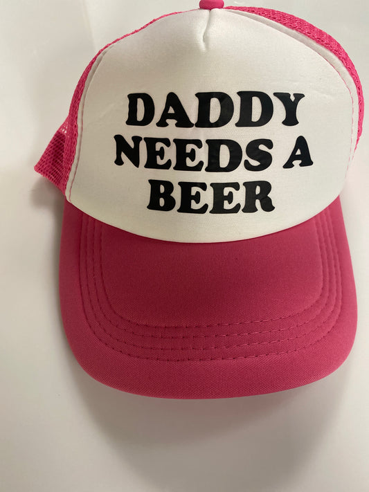 DADDY NEEDS A BEER HAT PINK