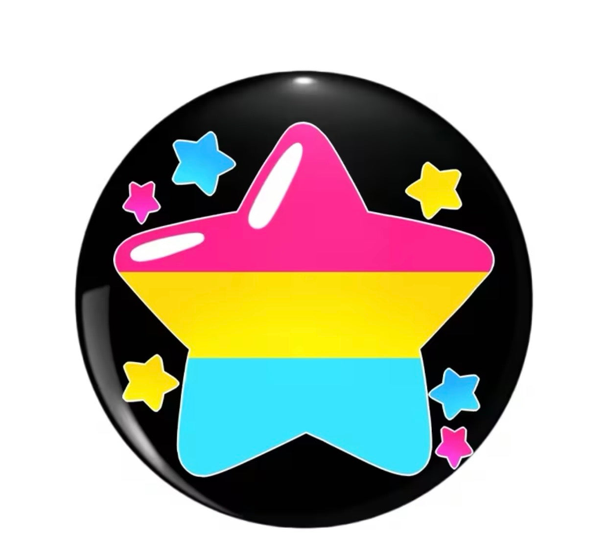 PAN SEXUAL FLAG STAR BUTTON