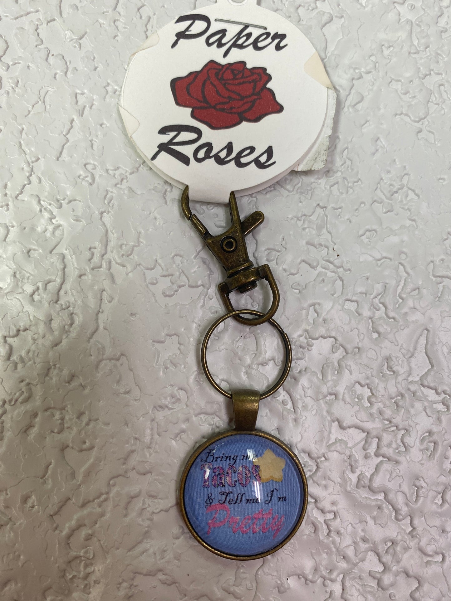 BRING ME TACOS BRONZE KEYCHAIN