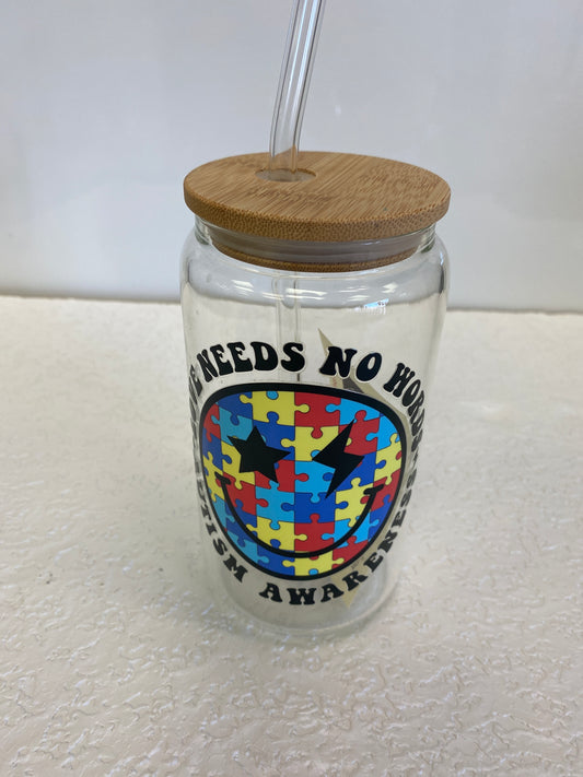 AUTISM GLASS BOTTLE