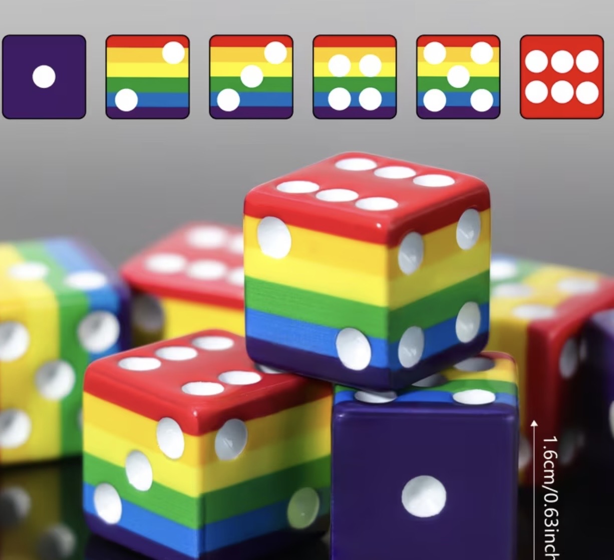 RAINBOW SQUARE DICE 2 PACK