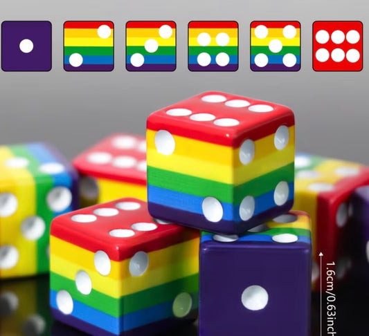 RAINBOW SQUARE DICE 2 PACK