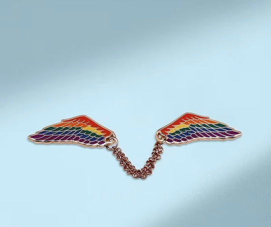 RAINBOW WINGS WITH CHAIN PIN