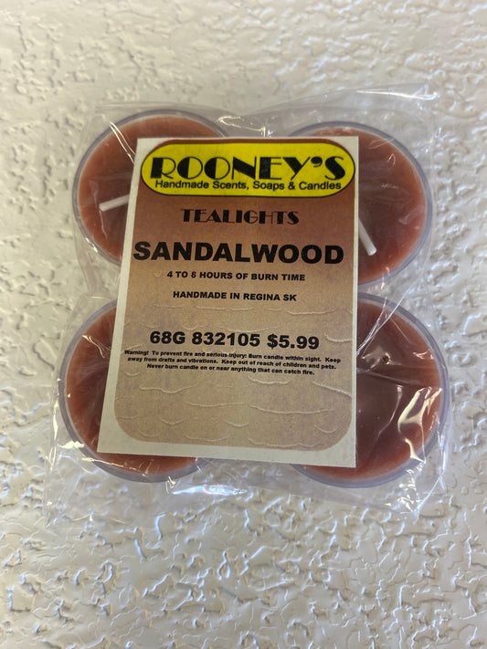 SANDALWOOD TEALIGHT CANDLES
