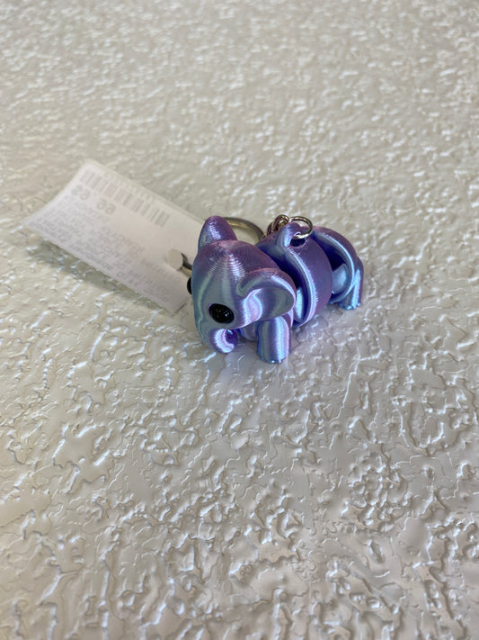 FANTASY PURPLE 3D PRINTED ELEPHANT KEYCHAIN
