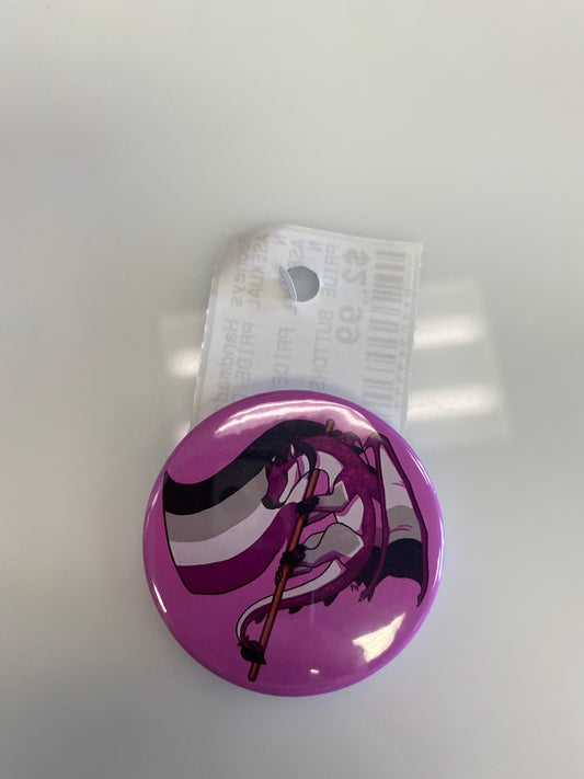 ASEXUAL PRIDE DRAGON BUTTON