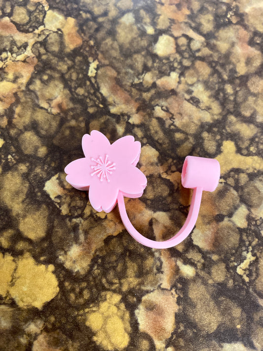 PINK FLOWER STRAW COVER