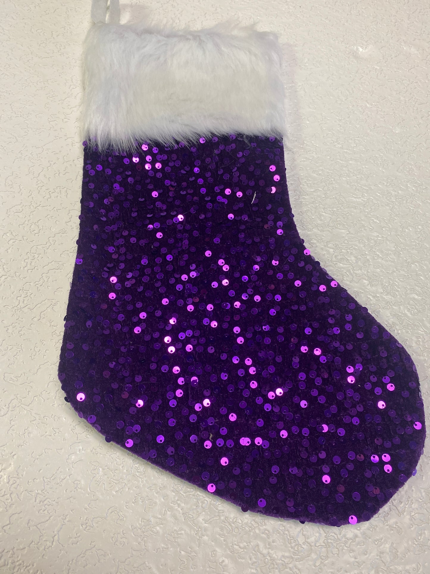 DEEP PURPLE SPARKLE XMAS STOCKING