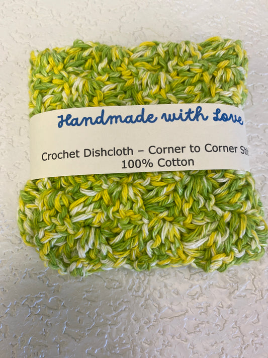 DISHCLOTH C2C GREEN MIXED