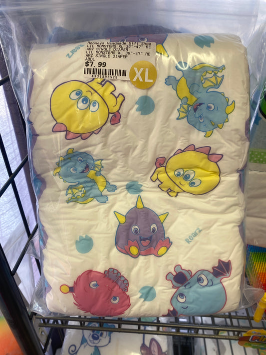 LIL MONSTERS XL 36'-47' REARZ SINGLE DIAPER