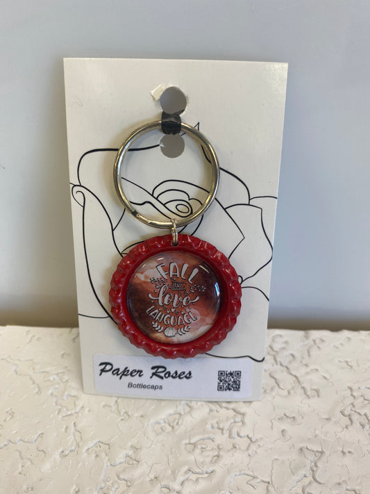 RED FALL BOTTLE CAP NECKLACE