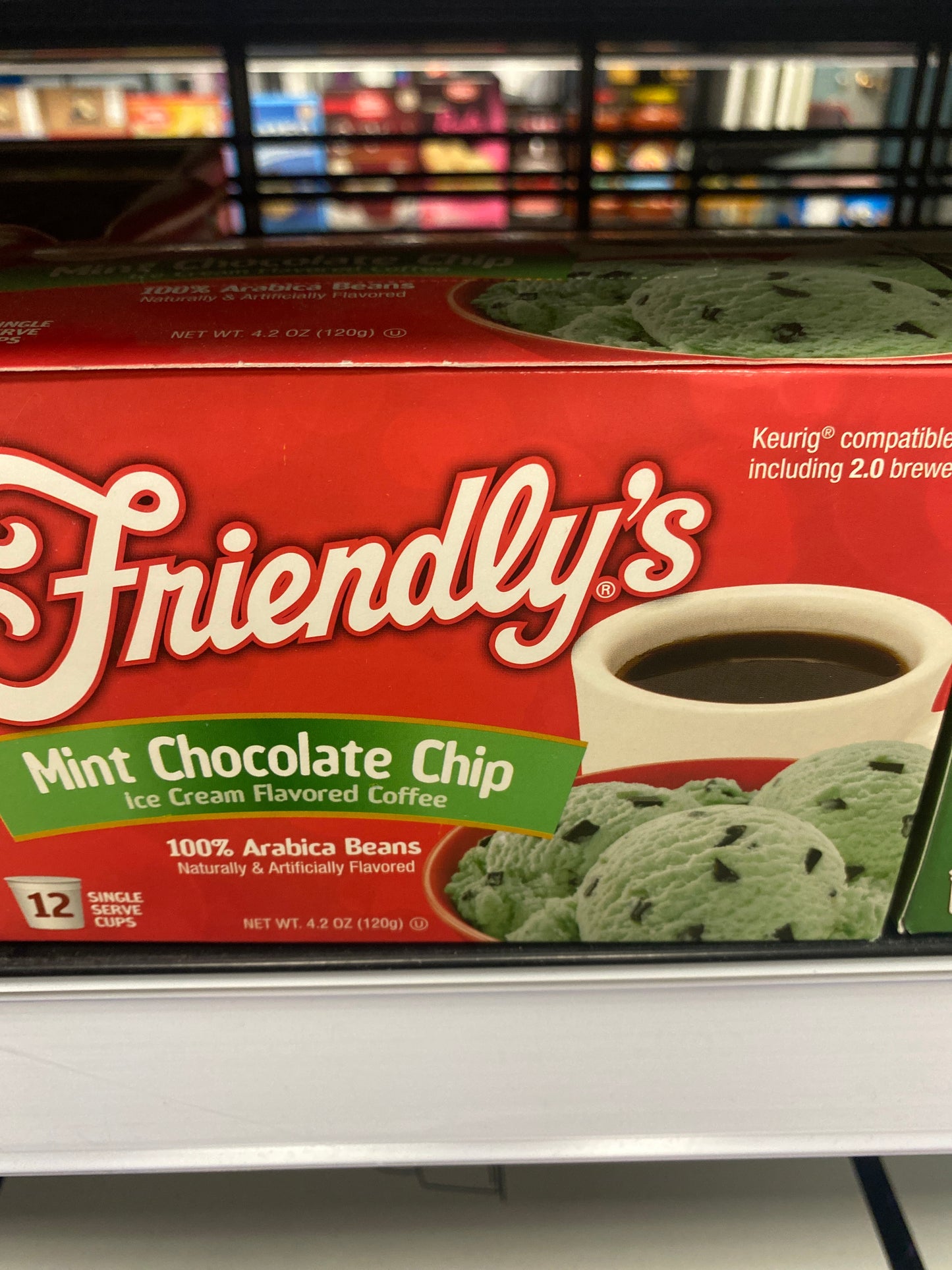 FRIENDLYS MINT CHCOCOLATE CHIP ICE CREAM COFFEE PO