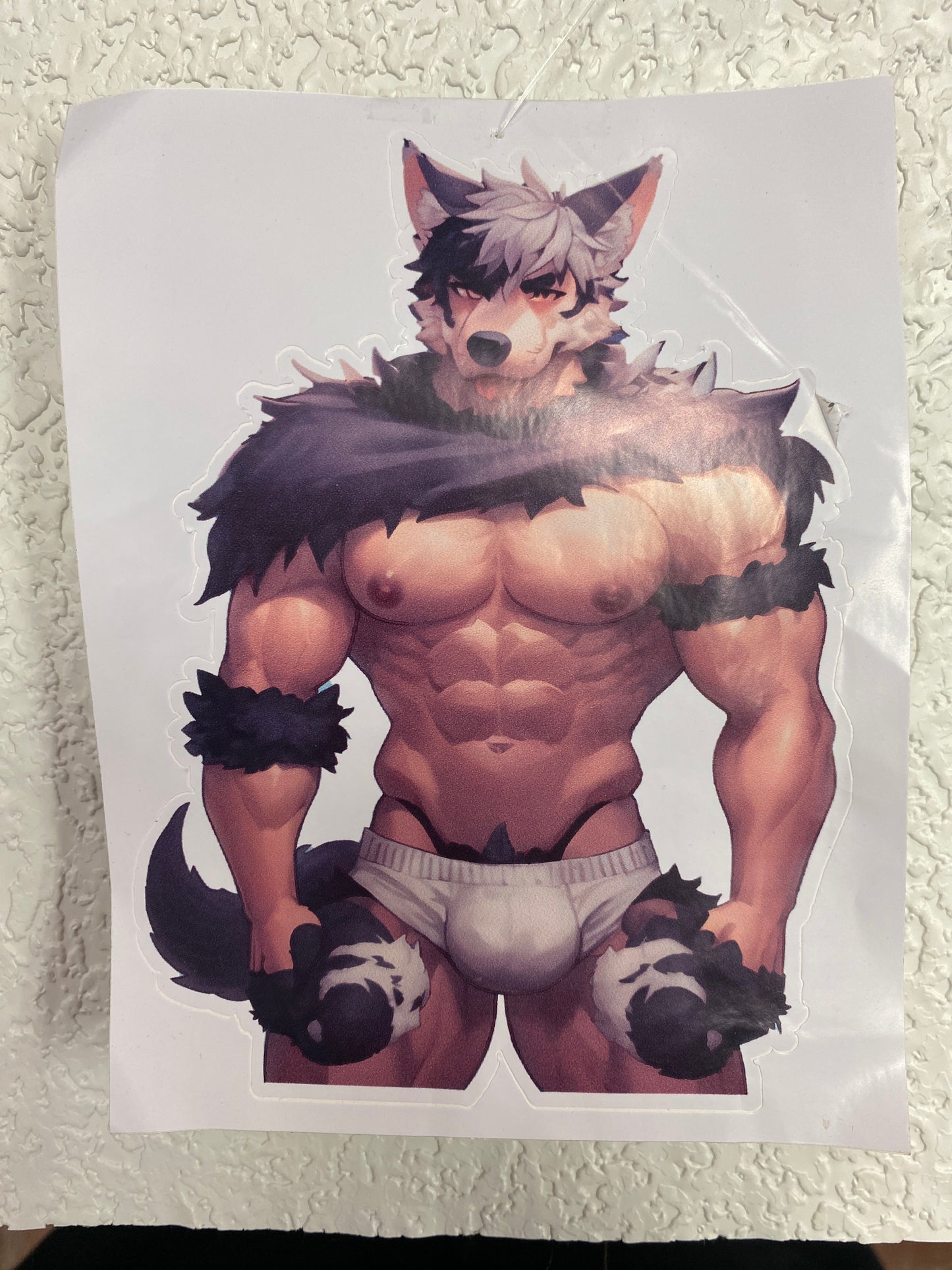 FURRY ORC CARTOON VINYL STICKER