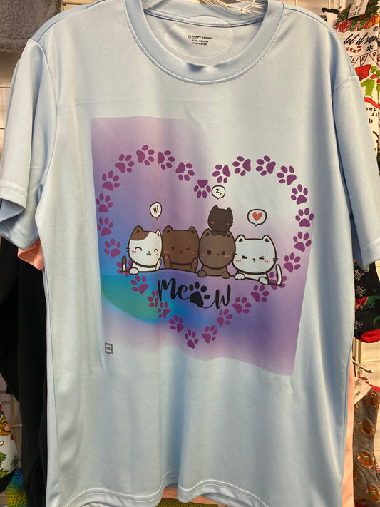 CAT MEOW T SHIRT MEDIUM