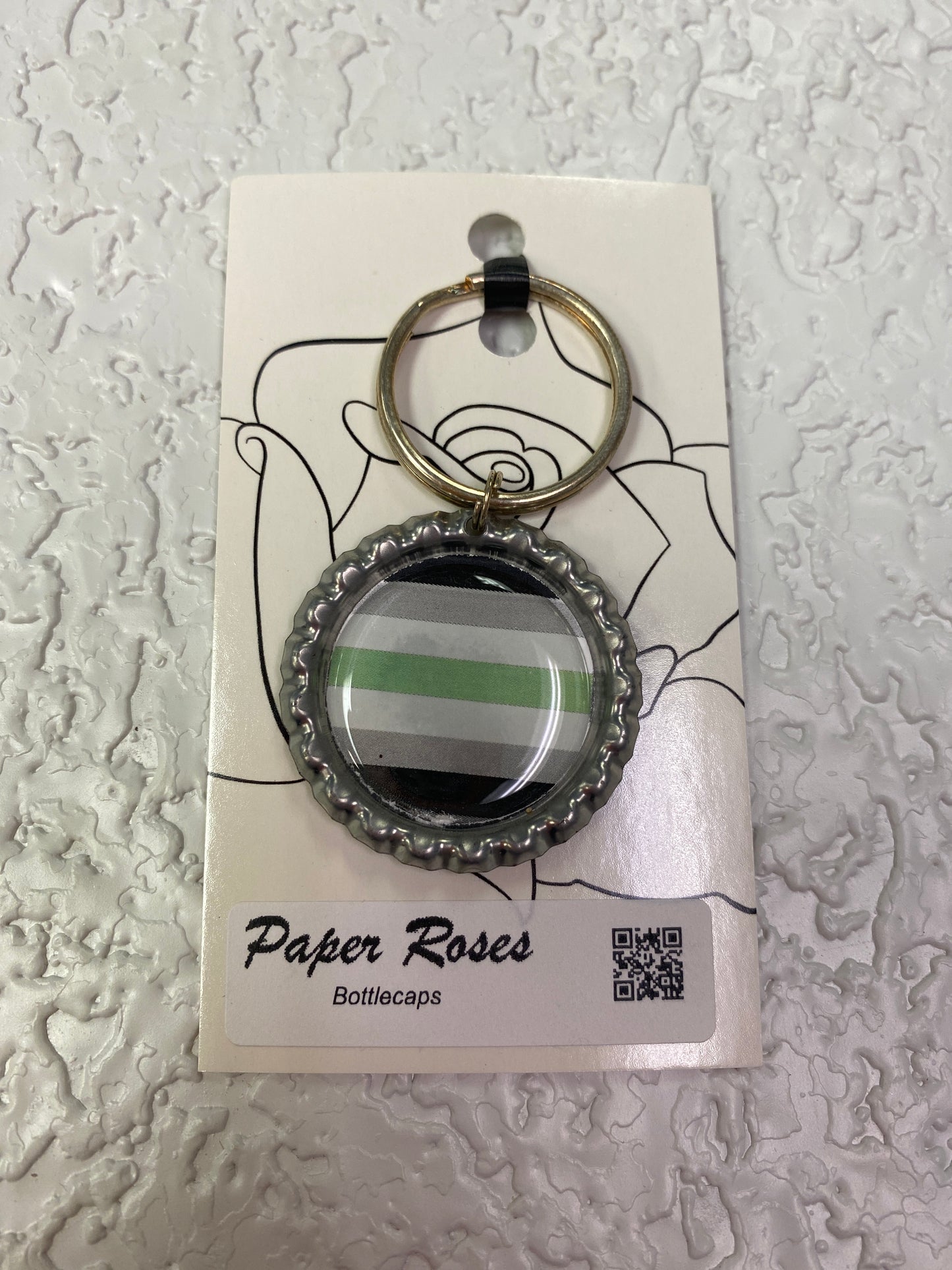 SILVER PRIDE BOTTLE KEYCHAIN