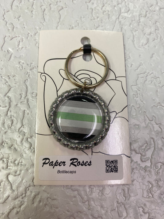 SILVER PRIDE BOTTLE KEYCHAIN