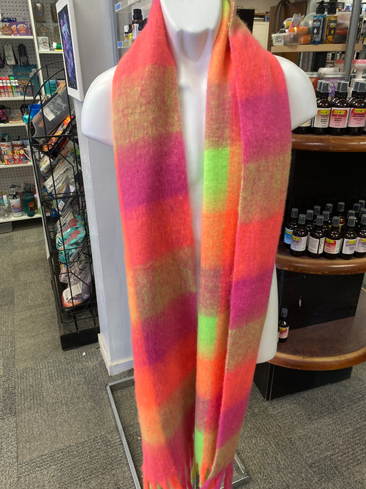 SCARF NEON COLORS PLAID