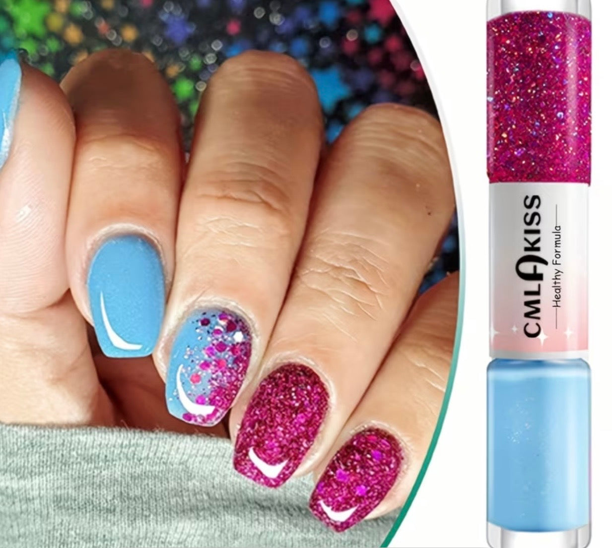 NAIL POLISH GLITTER WATER FALLING PEACH BLOSSOM