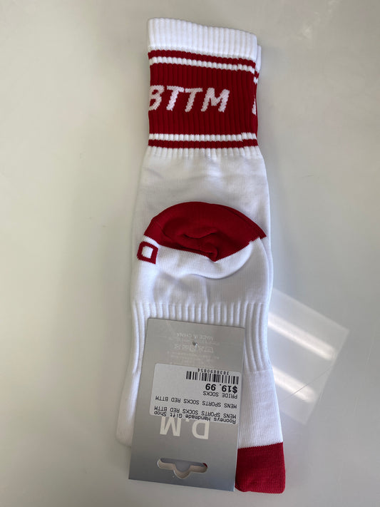 MENS SPORTS SOCKS RED BTTM