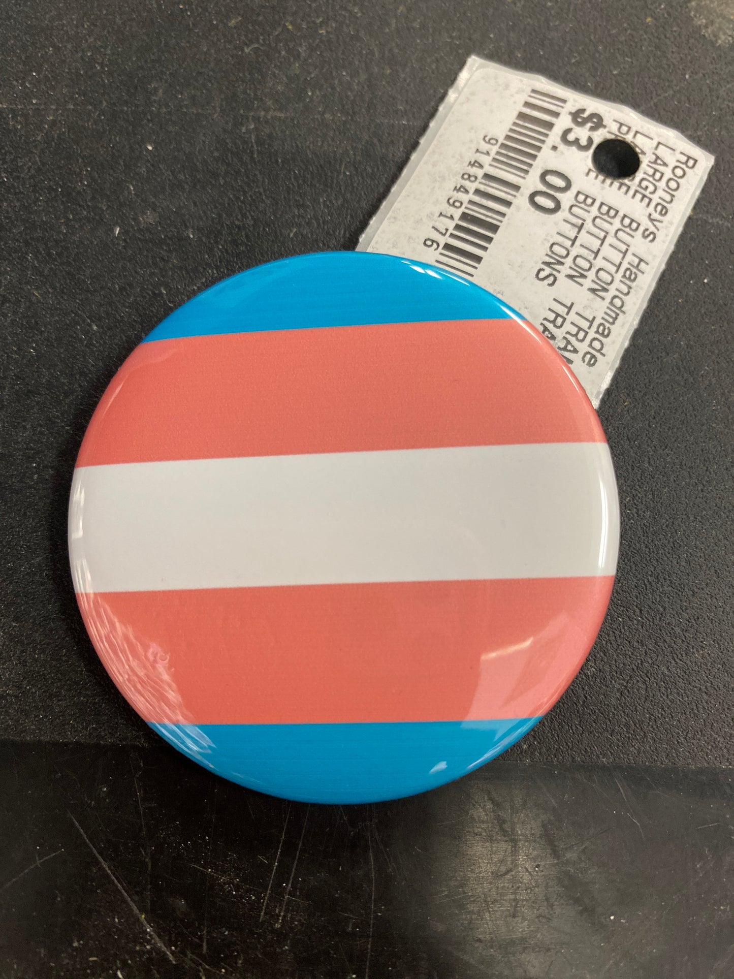 LARGE BUTTON TRANS PRIDE