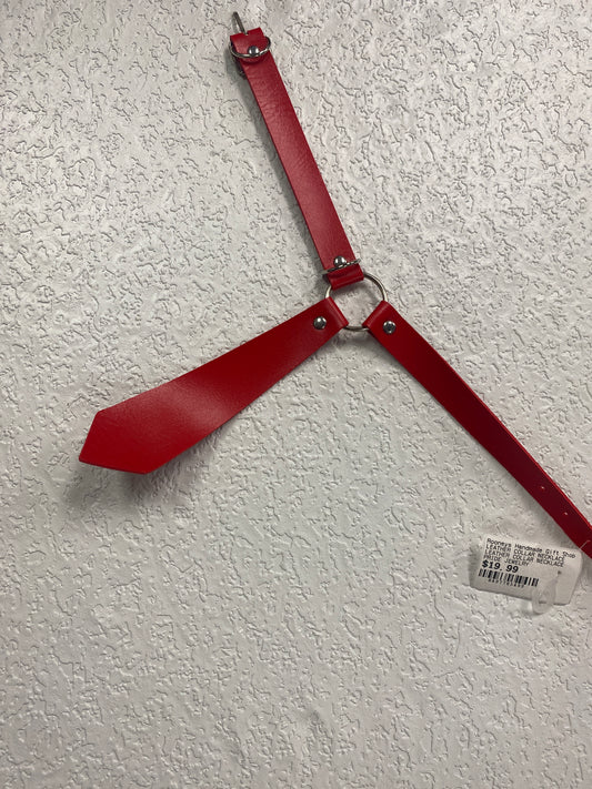 LEATHER COLLAR NECKLACE RED