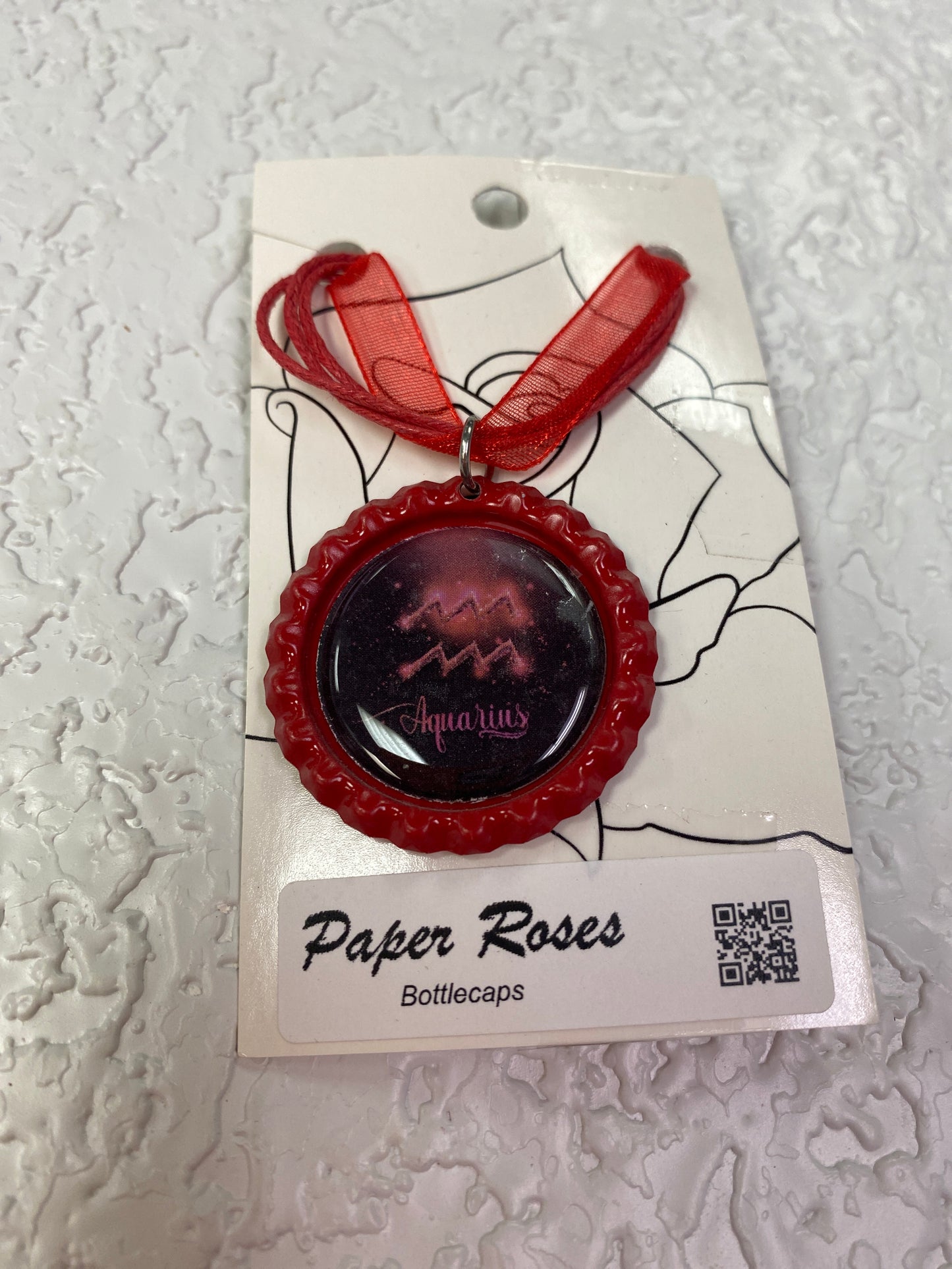 RED AQUAR BOTTLE CAP NECKLACE
