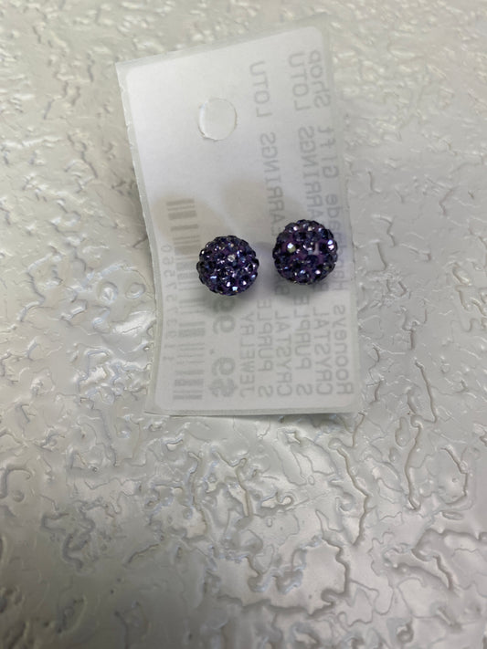 CRYSTAL BALL EARRINGS LOTUS PURPLE