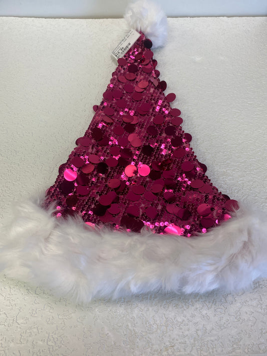 CHRISTMAS HAT ROSE RED PLUSH